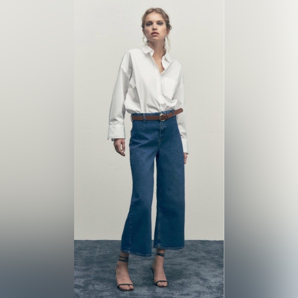 ZARA High Rise Cropped Jeans size 10 - Picture 2 of 12